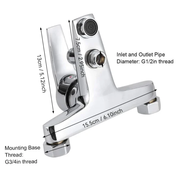 Shower Faucet Made of Alloy Material, Wall-Mounted Triple Mixer Faucet, Comfortable to Hold, Suitable for Home Bathroom