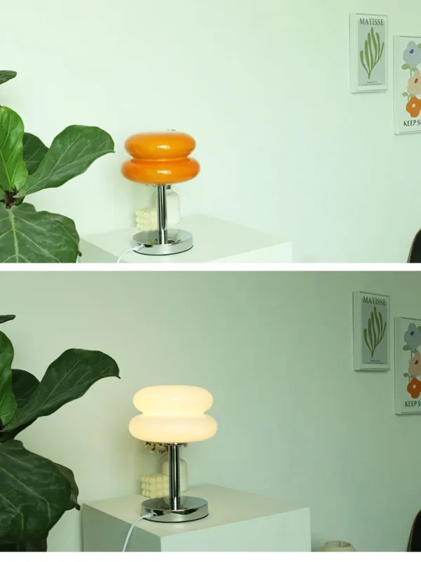 Macaron Glass Table Lamp Trichromatic Dimming Living Room Atmosphere Lamps Eye Protection Decor