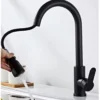 Stainless Steel Kitchen Faucet Single Hole Pull Out Spray 360° Swivel Sink Faucet High Arc Modern Design