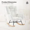Modern Upholstered Nursery Rocking Chairs, with Side Pocket High Back Teddy Boucle Rocker Chair