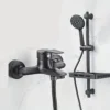 Shower Faucet Made of Alloy Material, Wall-Mounted Triple Mixer Faucet, Comfortable to Hold, Suitable for Home Bathroom