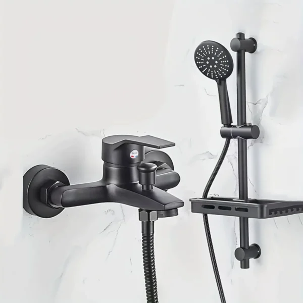 Shower Faucet Made of Alloy Material, Wall-Mounted Triple Mixer Faucet, Comfortable to Hold, Suitable for Home Bathroom