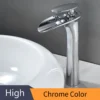 Modern White Bathroom Faucet Waterfall faucets Single Hole Cold and Hot Water Tap