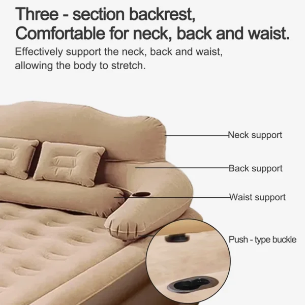 2 Persons Inflatable Mattress Camping Folding Outdoor Indoor Home Air Cushion 48cm High Bed Lazy Laying Soft Skin-friendly