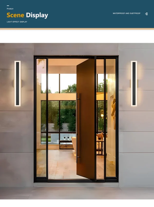 Sbd43da4b364742f298a542fe32696dc1r.webp Outdoor Porch Light Waterproof Rust Resistant Stainless Steel Sconces Black Long-strip Style Lighting Fixture