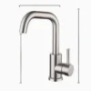 Punch-Free Black Nickel Bathroom Sink Faucet 360° Rotatable Stainless Steel Single Handle Hot Cold Water Mixer Tap Modern Wall