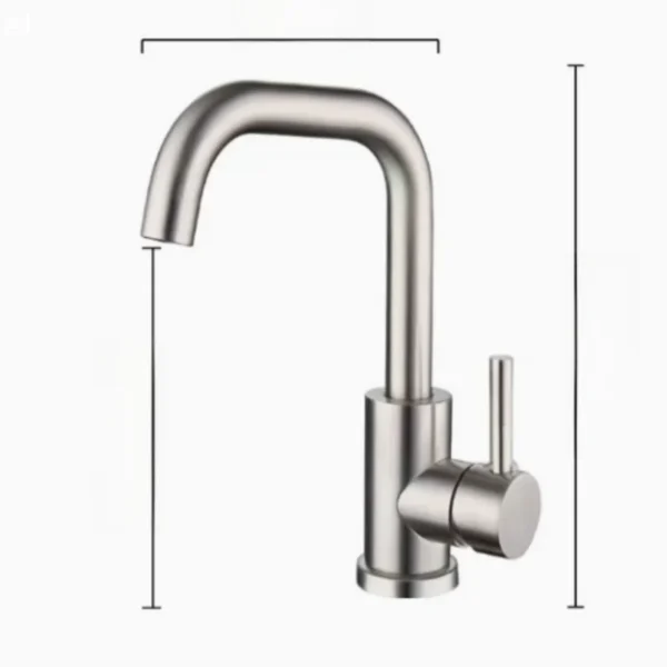 Punch-Free Black Nickel Bathroom Sink Faucet 360° Rotatable Stainless Steel Single Handle Hot Cold Water Mixer Tap Modern Wall