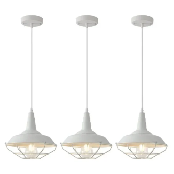 Sc01be16498e74b26a83375a001443c084.webp 3- Light Red Vintage Pendant Light Retro Loft Chandelier Pendant Home Lighting for Living Room Kitchen Dining Bedroom (Set of 3)