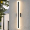 Sc031ebdef1d94dee906bc5caa74e8db11.webp Outdoor Porch Light Waterproof Rust Resistant Stainless Steel Sconces Black Long-strip Style Lighting Fixture