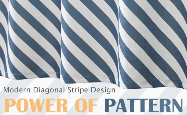 Waterproof Wavy Striped Shower Curtain Set, Modern Aesthetic Fabric Bath Curtain for Home Hotel Bathroom Decor