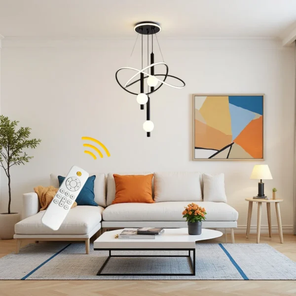 Sc14c9408f17e49408e67f20e7c7b73cd6.webp Lollipop-Shaped LED Pendant Light, with Three Adjustable Light Colors, Remote Control/Switch Operation, and Adjustable Height