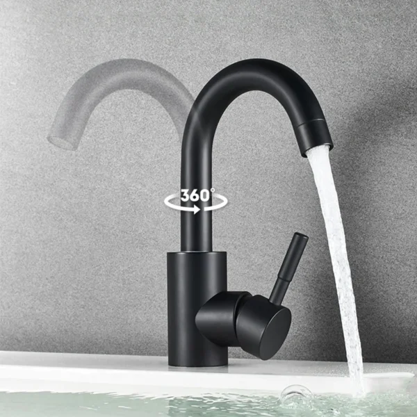 Bathroom Basin Faucet Hot and Cold Wash Mixer Faucet 360 Rotating Sink Faucet Bathroom Single Handle Faucet 304 Stainless Steel