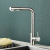 Kitchen pull-out faucet 304 stainless steel hot and cold faucet black sink faucet with two levels of water outlet