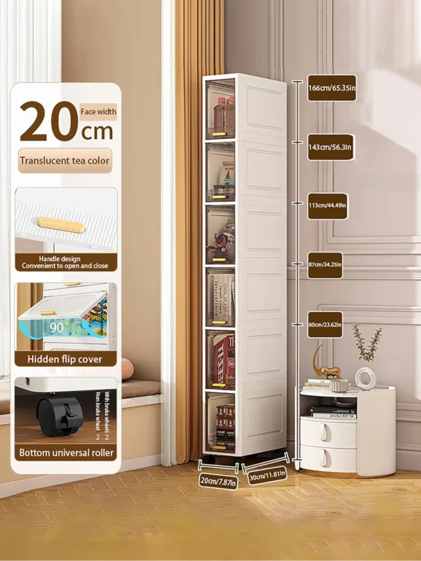 Sc35a227e38c14dc1b7ee19f3173ac228i.webp Gap storage cabinet, multi-functional ultra-thin organizer-suitable for kitchen and bathroom gaps, storage cabinet, home storage
