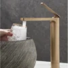 Basin Faucets Antique Bronze Bathroom Faucet Hot & Cold Brass Bathroom Sink Faucet Deck Mounted Lavotory Faucet  Mixer Water Tap