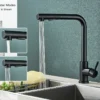 Kitchen pull-out faucet 304 stainless steel hot and cold faucet black sink faucet with two levels of water outlet