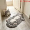 Adorable Fun Cat-Shaped Area Rug Stylish Unique Home Decor Carpet for Living Rooms Cartoon Bedrooms Bedsie Floor