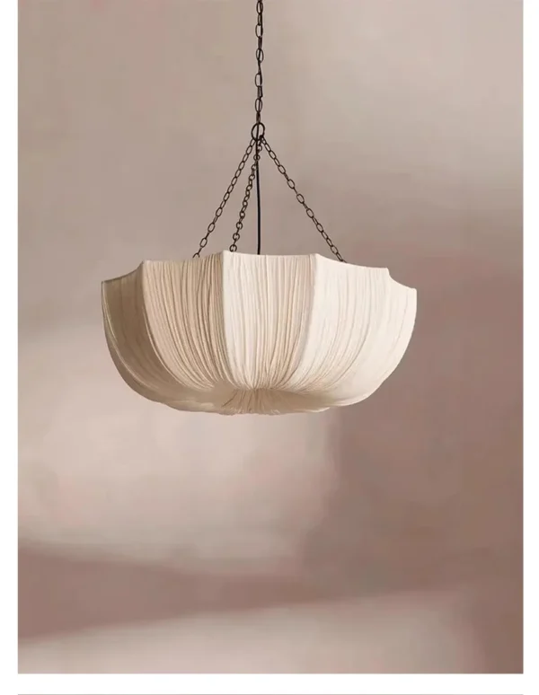 Japanese Wabi Sabi Retro Fabric Pendant Lights Living Dining Room Chandelier Lighting