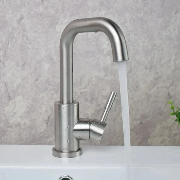Black Nickel Bathroom Basin Faucet 304 Stainless Steel Hot Cold Wash Mixer Crane Tap 360 Rotation Sink Faucets Single Handle