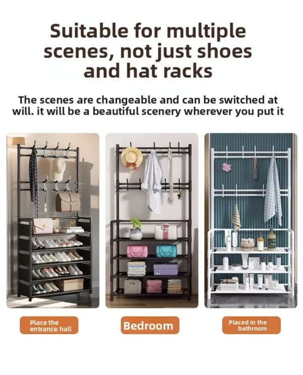 Multi-layer Door-mounted Shoe Hat Rack - Simple Assembly Household Integrated Multi-functional Storage Cabinet for Home Use