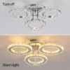 Modern Pendant Light Led Crystal Ring Ceiling Lamp Living Dining Room