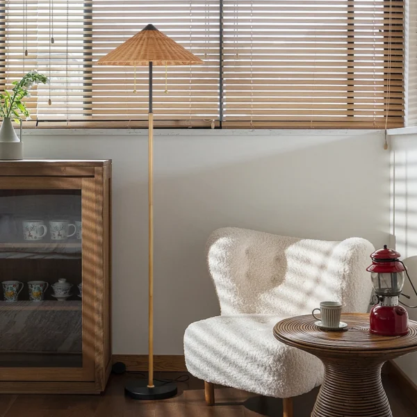 68 inch Floor Lamp Minimalist Rattan lampshade traditional style Lamp Hotel Guest Room Living Room