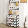 Multi-layer Door-mounted Shoe Hat Rack - Simple Assembly Household Integrated Multi-functional Storage Cabinet for Home Use