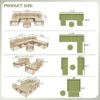 7 Pieces Outdoor Patio Furniture, All-Weather Rattan Sectional Sofa Set with Thick Cushions and Pillows, Freely Combined Conversation Sets for Garden, Backyard