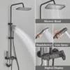 Gun Grey Piano Digital 4 Function Shower Set Bathroom Faucets Hot Cold Waterfall Digtial Display Tap Rainfall Shower System