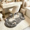 Adorable Fun Cat-Shaped Area Rug Stylish Unique Home Decor Carpet for Living Rooms Cartoon Bedrooms Bedsie Floor