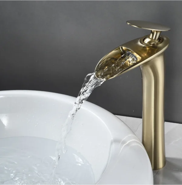 Modern White Bathroom Faucet Waterfall faucets Single Hole Cold and Hot Water Tap