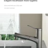 Bathroom Sink Pull-out Hot and Cold Water Mixer Faucet for Bathroom Grey/Chrome 3 Functions Mouthwash Faucet Deck Mount