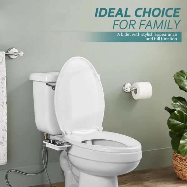Sd80d093367bc4a12b563d77f900470f0P.webp Bidet Toilet Seat Attachment Ultra-thin Non-electric Self-cleaning Dual Nozzles Frontal