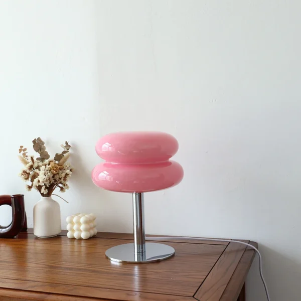 Macaron Glass Table Lamp Trichromatic Dimming Living Room Atmosphere Lamps Eye Protection Decor