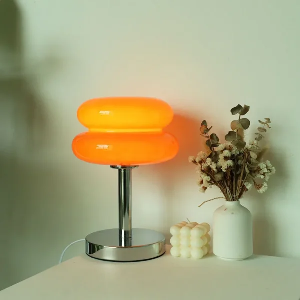 Macaron Glass Table Lamp Trichromatic Dimming Living Room Atmosphere Lamps Eye Protection Decor