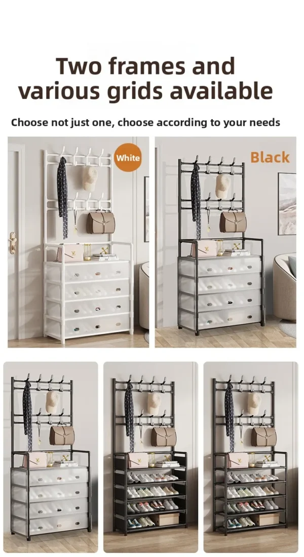 Multi-layer Door-mounted Shoe Hat Rack - Simple Assembly Household Integrated Multi-functional Storage Cabinet for Home Use