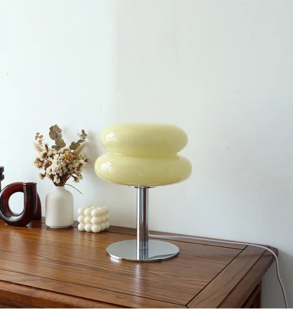Macaron Glass Table Lamp Trichromatic Dimming Living Room Atmosphere Lamps Eye Protection Decor