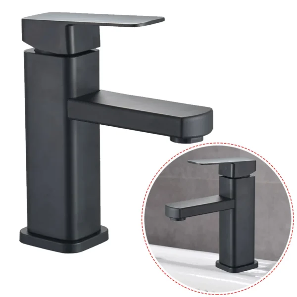 Bathroom Faucets Black/Chrome Hot and Cold Mixer Faucets Vanity Bathroom Kitchen Deck Mounted Bathroom Sink Faucets