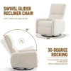 360 Degree Swivel Glider Chair, Rocking Armchair with Side Pocket