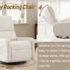 360 Degree Swivel Glider Chair, Rocking Armchair with Side Pocket