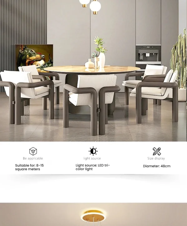 Sdc0bd6f2f4c34cf3a6f714f8146fd812O.webp Lollipop-Shaped LED Pendant Light, with Three Adjustable Light Colors, Remote Control/Switch Operation, and Adjustable Height