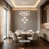 Sdc98157c44d14e5bb9730f3875d0de33t.webp LED Pendant Light Three Color Temperatures 4 Crystal Balls Soft Light Adjustable Suspension Line Home Ceiling Lights for Living