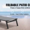 SucceBuy Chaise Lounge Chair Outdoor Aluminum Patio LoungeFolding Pool Lounge Recliner Full Flat for Patio Beach Pool