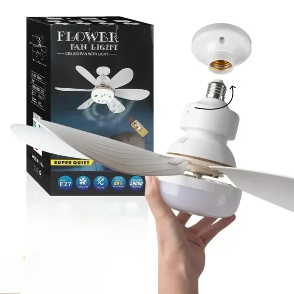 LED 30W Ceiling Fan Light E27 with Remote Control for Dimming Suitable for Living Room Study