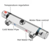 Bathroom Thermostatic Shower Faucet Brass Chrome Mixer Value Dual Handle Temperature Control Bathtub Shower Faucet Wall Mounted