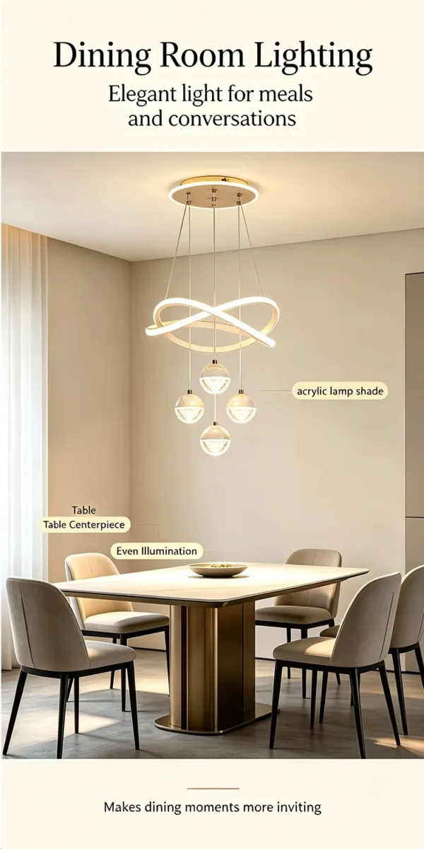 Se6cb41cb2bd246f9add4d7b2ef55d2edP.webp LED Pendant Light Three Color Temperatures 4 Crystal Balls Soft Light Adjustable Suspension Line Home Ceiling Lights for Living