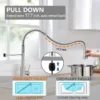Modern Brushed Nickel Kitchen Faucet - Compact Single Handle, Pull Down Sprayer, 1/3 Holes Adaptable
