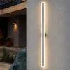 Se752c1178c65452a8b7619c05849cf1ci.webp Outdoor Porch Light Waterproof Rust Resistant Stainless Steel Sconces Black Long-strip Style Lighting Fixture