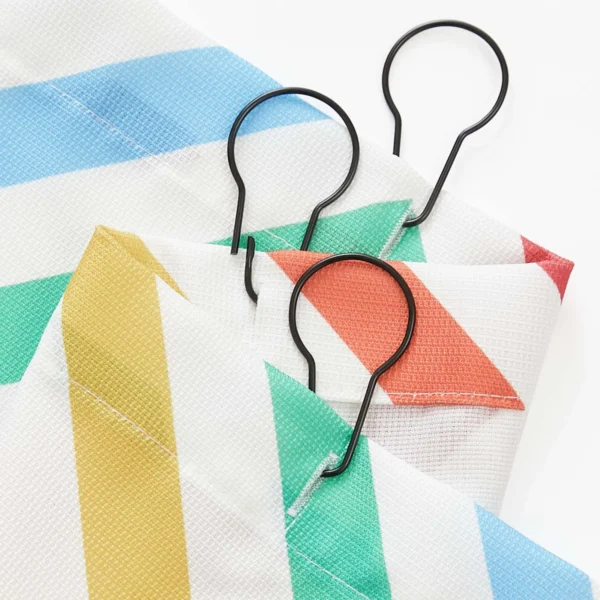 Waterproof Wavy Striped Shower Curtain Set, Modern Aesthetic Fabric Bath Curtain for Home Hotel Bathroom Decor
