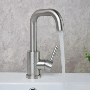 Bathroom Basin Faucet Hot and Cold Wash Mixer Faucet 360 Rotating Sink Faucet Bathroom Single Handle Faucet 304 Stainless Steel